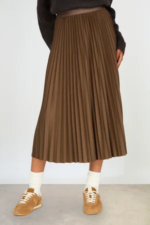 Glassworks London Dark Slinky Pleated Skirt