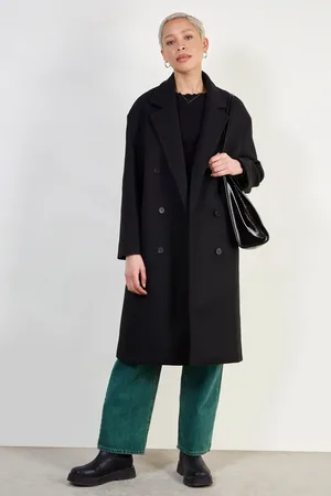 Glassworks London Wool Blend Double Breast Tailored Coat