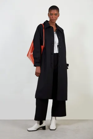 Glassworks London Single Breasted Buckle Detail Trench Coat