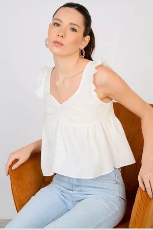 Glassworks London Ruffle Trim Tie Back Tank