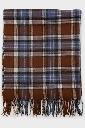 Glassworks London And Blue Classic Plaid Scarf