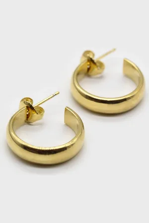 Glassworks London Thick Hoop Glossy Earrings - 19mm
