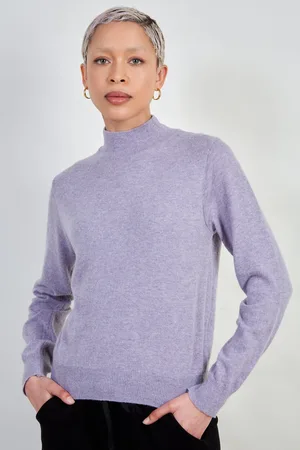 Glassworks London Lilac Alpaca Blend Mock Neck Knit Top