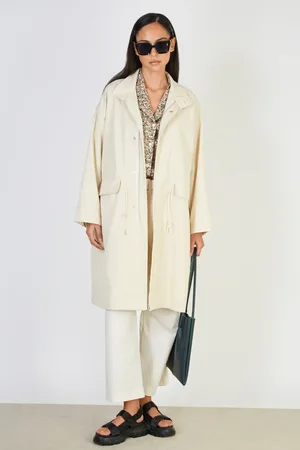 Glassworks London Ivory Long Cinch Waist Parka