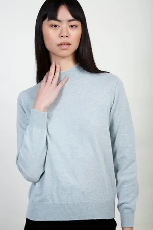Glassworks London Mint Alpaca Blend Mock Neck Knit Top