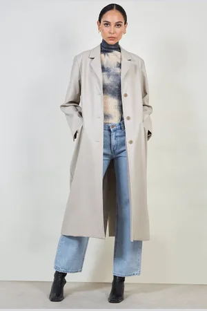 Glassworks London Ivory Vegan Leather Tailored Coat
