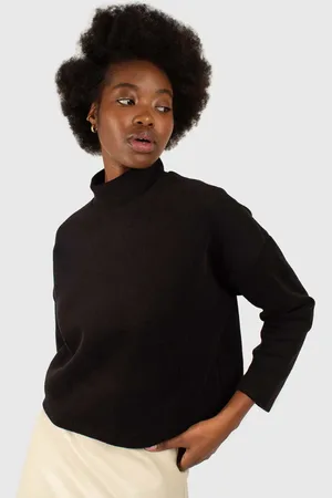 Glassworks London Micro Ribbed Mock Neck Top