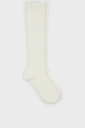 Glassworks London Ivory Knee High Cashmere Blend Socks
