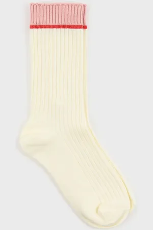 Glassworks London Red And Pink Colorblock Ribbed Socks