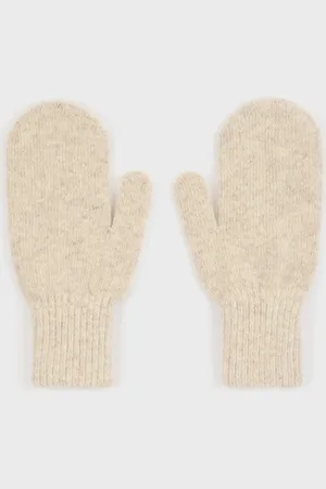 Glassworks London Ivory Angora Wool Blend Mittens
