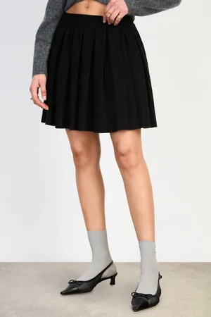 Glassworks London Knit Pleated Mini Skirt