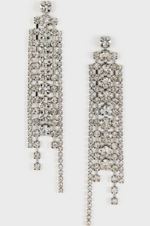 Glassworks London Drop Diamante Earrings