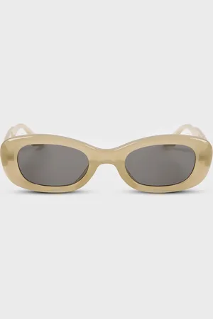 Glassworks London Khaki Thick Sloping Rectangle Sunglasses