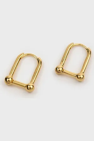Glassworks London D-shaped Hoop Earrings