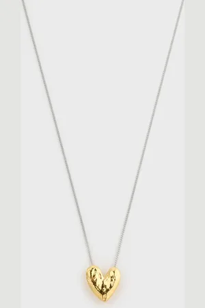 Glassworks London Brushed Heart Silver Chain Necklace