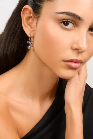 Glassworks London Silver Zig Zag Cork Screw Earrings