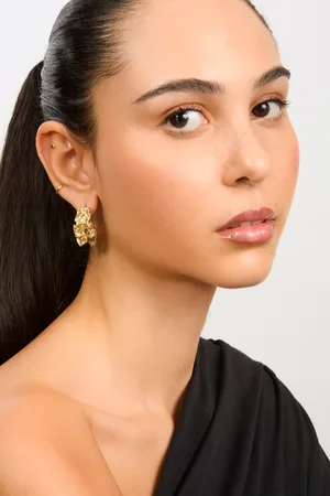 Glassworks London Scrunched Metal Earrings