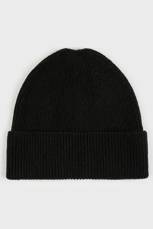 Glassworks London Wool Blend Ribbed Beanie Hat