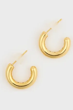 Glassworks London 18mm Thick Inner Triangle Detail Hoop Earrings
