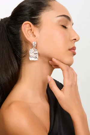Glassworks London Crinkle Drop Earrings
