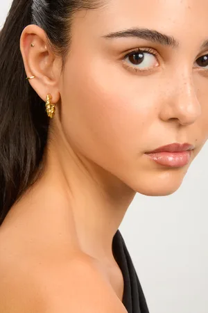 Glassworks London Thick Spiral Oval Hoop Earrings