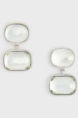 Glassworks London Double Gem Drop Earrings