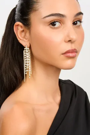 Glassworks London Drop Diamante Earrings