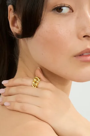 Glassworks London Thick Twisted Spiral Hoop Ring