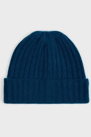 Glassworks London Deep Angora Wool Blend Large Ribbed Beanie Hat