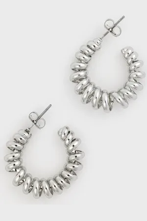 Glassworks London Silver Thick Spiral Hoop Earrings