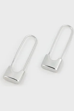 Glassworks London Silver Thick Paper Clip Earrings