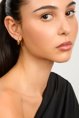 Glassworks London Thick Rounded Hoop Earrings