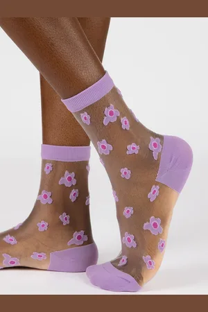Glassworks London Mixed Flower Sheer Socks