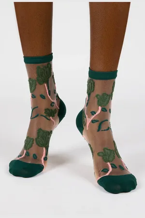 Glassworks London Sheer Bold Climbing Flower Socks