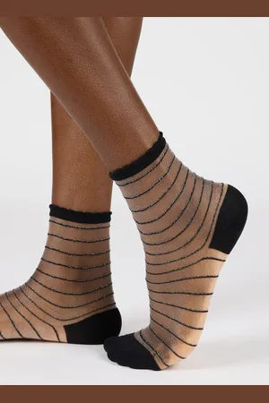 Glassworks London Sheer Horizontal Stripe Socks