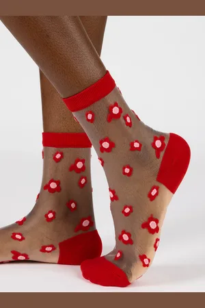 Glassworks London Mixed Flower Sheer Socks