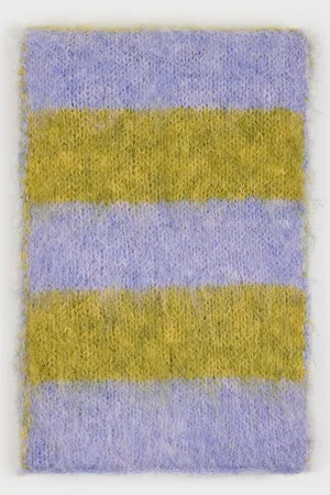 Glassworks London Lilac And Yellow Striped Scarf