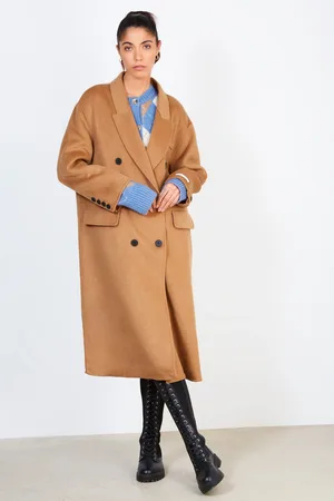 Glassworks London Camel Double Breasted Cocoon Coat