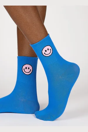 Glassworks London Cobalt Smiley Face Socks