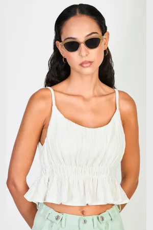 Glassworks London Beige Textured Crinkle Tiered Tank