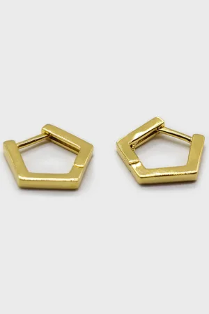 Glassworks London Small Hexagon Hoop Earrings