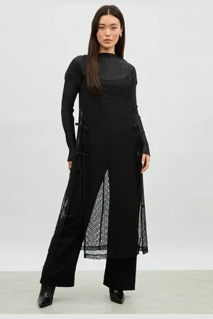 Glassworks London Sheer Floral Tie Side Dress