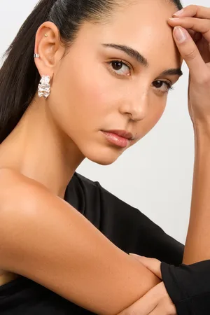 Glassworks London Scrunched Metal Earrings