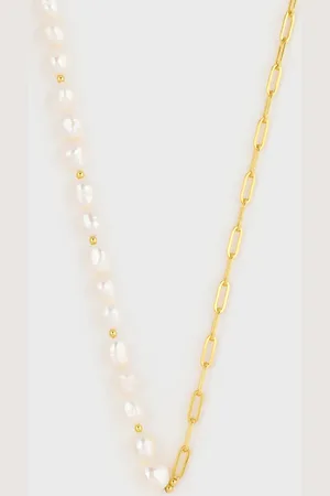 Glassworks London Pearl And Large Chain Link Necklace