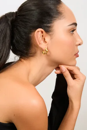 Glassworks London Squiqqle Thick Hoop Earring