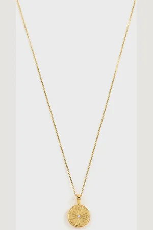 Glassworks London Diamante Compass Pendant Necklace