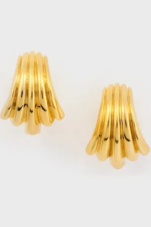 Glassworks London Layered Fan Stud Earrings