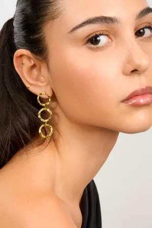 Glassworks London Triple Circle Drop Earring