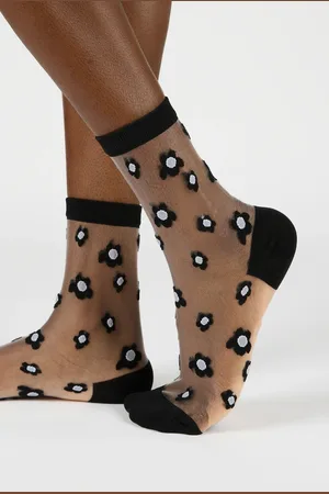 Glassworks London Mixed Flower Sheer Socks