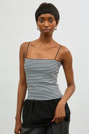 Glassworks London And White Striped Peplum Tank